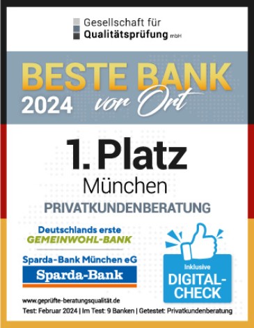 Auszeichnung Beste Bank vor Ort München 2024
