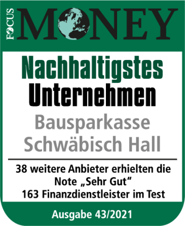 Schwäbisch Hall Testsieger Nachhaltigkeit Focus Money | Sparda-Bank München